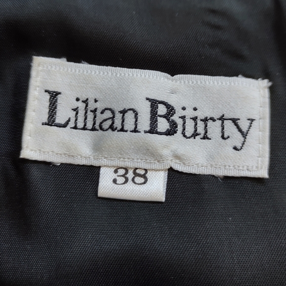 Vintage caplet dramatic cape shoulder Black Statement Dress Lilian Burty - Picture 10 of 10